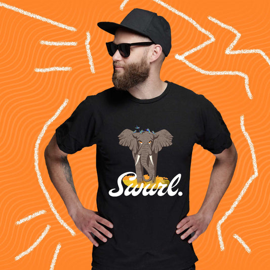 Swurl elephant T-Shirt Black